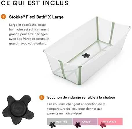 Stokke Flexi Bath - X-Large sulankstoma kūdikio vonelė | Skaidri žalia