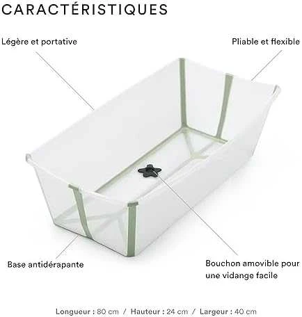 Stokke Flexi Bath - X-Large sulankstoma kūdikio vonelė | Skaidri žalia