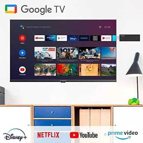 Google TV media grotuvas su matoma programėlių sąsaja