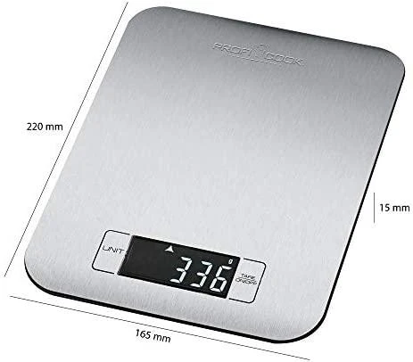 Virtuvinės svarstyklės Clatronic ProfiCook PC-KW 1061 Juodas, Nerūdijantis plienas Rectangle Electronic kitchen scale