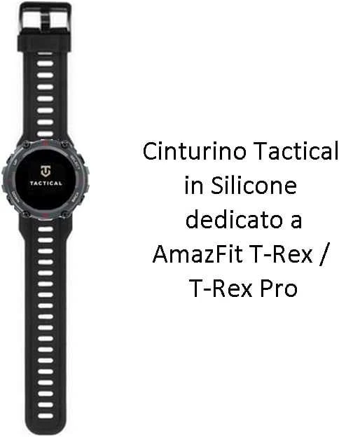 Tactical 606 silikoninė apyrankė skirta Amazfit T-Rex/T-Rex Pro juodos spalvos