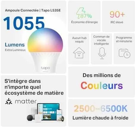 TP-Link Tapo L535E išmanioji „Wi-Fi“ LED lemputė