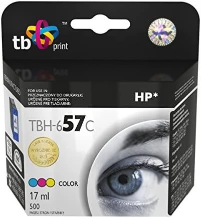 Kasetė rašaliniams spausdintuvams TB Print TBH-657C (HP Nr. 57 - C6657A), perdirbta, Color