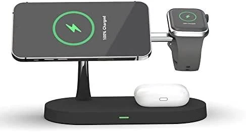 Belaidis įkroviklis 3in1 MagSafe Quick Charge Tech-Protect A12 juodos spalvos