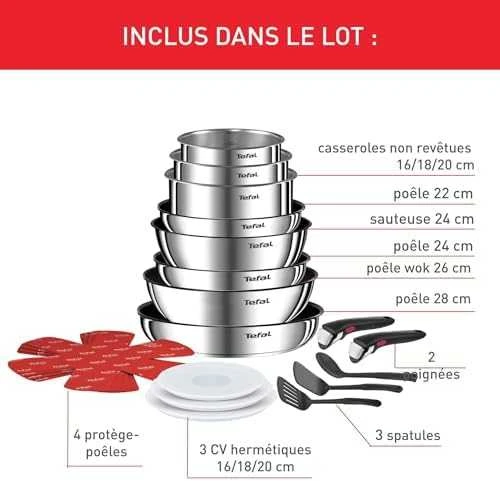 Puodų ir keptuvių rinkinys Tefal Ingenio Emotion, 20 dalių (L897SJ04)