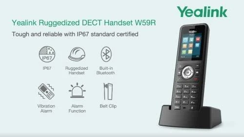 Yealink W59R IP67-SIP DECT IP telefonas su įkrovimo dėklu,