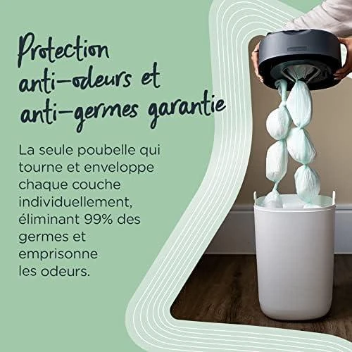 TOMMEE TIPPEE SANGENIC TWIST AND CLICK ADVANCED SAUSKELNIŲ KONTEINERIO IR 6 VNT. KASEČIŲ RINKINYS, Baltas