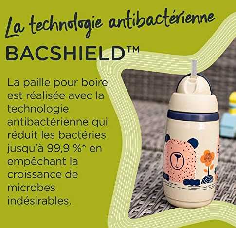 TOMMEE TIPPEE TTP447824 Vandens butelis su šiaudeliu Superstar 266ml pilkas