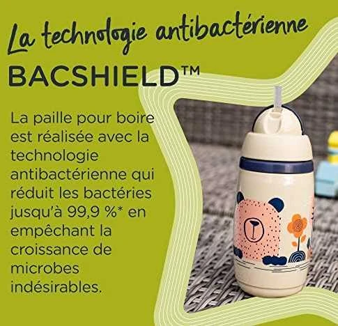 TOMMEE TIPPEE TTP447825 Vandens butelis su šiaudeliu Superstar 266ml rožinis