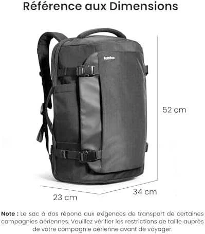 Travel Nešiojamas kompiuteris Backpack Tomtoc Navigator-T66 17"/40L (juodas)