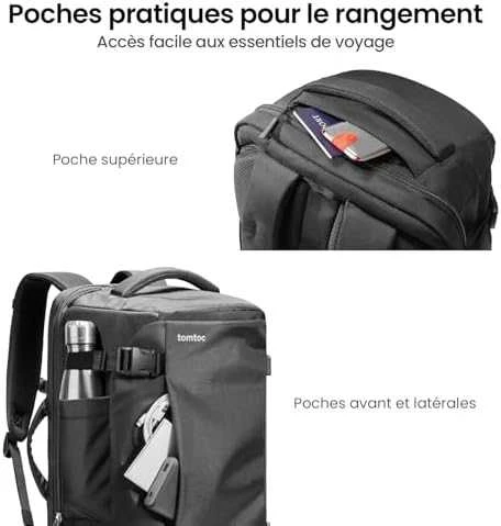 Travel Nešiojamas kompiuteris Backpack Tomtoc Navigator-T66 17"/40L (juodas)