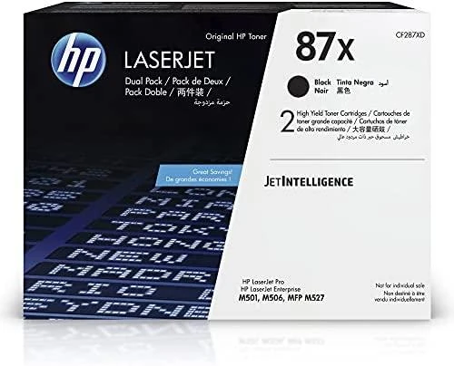 Hewlett Packard (HP) HP CF287X tonerio kasetė, didelės talpos, juoda, 2 vnt.