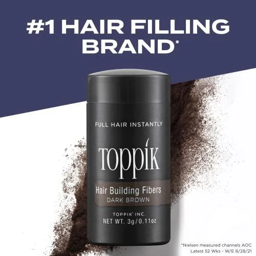 Toppik Hair Building Fibers atspalvį suteikianti priemonė plaukams, atspalvis: Medium Brown, 27.5 g