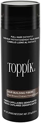 Toppik Hair Building Fibers atspalvį suteikianti priemonė plaukams, atspalvis: Medium Brown, 27.5 g