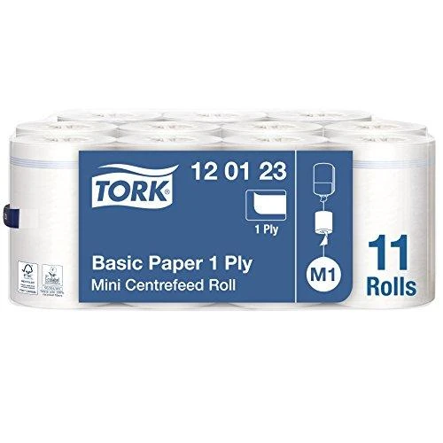 Popieriniai rankšluosčiai TORK Basic, 1 sl., 21,5 cm x 120 m, M1, 120123, balta sp.
