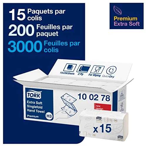 Servetėlės Tork Singlefold Soft Premium H3 (100278), 2 sluoksniai, baltos spalvos, 200 lapelių