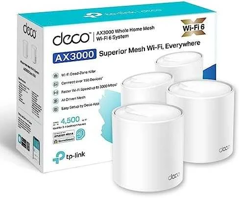 Maršrutizatorius TP-LINK | Visų namų tinklelio „Wi-Fi 6“ sistema | „Deco X50“ (2 vnt. pakuotė) | 802.11ax | 574+2402 Mb/s | Ethernet LAN (RJ-45) jungtys 3 | Tinklo palaikymas: Taip | MU-MiMO: Taip | Ne, mobilusis plačiajuostis ryšys: | Antenos tipas: Vidinė