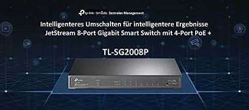 Šakotuvas TP-LINK JetStream 8 prievadų Gigabit Smart Switch su 4 prievadų PoE+