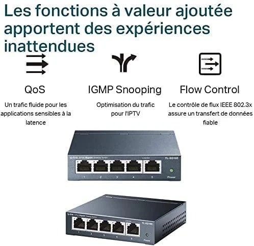 Šakotuvas Komutatorius TP-LINK, 5-port, metalinis korpusas, juodas / TL-SG105