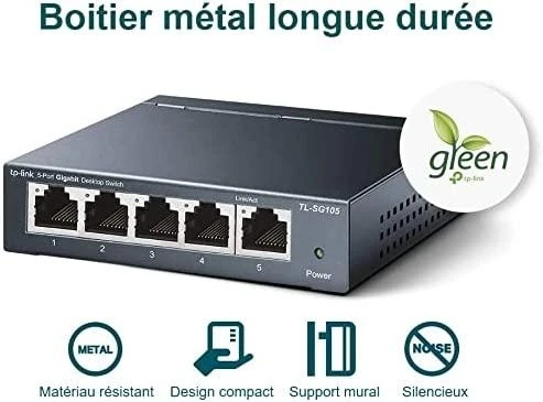 Šakotuvas Komutatorius TP-LINK, 5-port, metalinis korpusas, juodas / TL-SG105