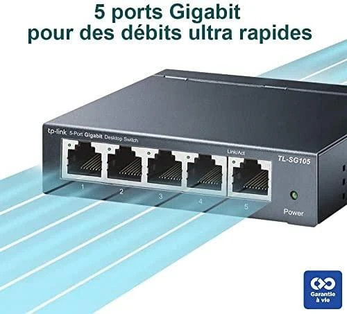Šakotuvas Komutatorius TP-LINK, 5-port, metalinis korpusas, juodas / TL-SG105