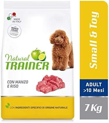 Trainer Natural Adult Mini sausas maistas su jautiena ir ryžiais šunims 7kg
