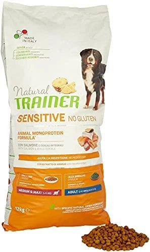 Natural Trainer ADULT DOG SENSITIVE be gliuteno Medium/Maxi su lašiša 12kg
