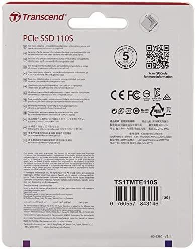 Transcend SSD 110S 1TB 3D NAND Flash PCIe Gen3 x4 M.2 2280, R/W 1700/1500 MB/s