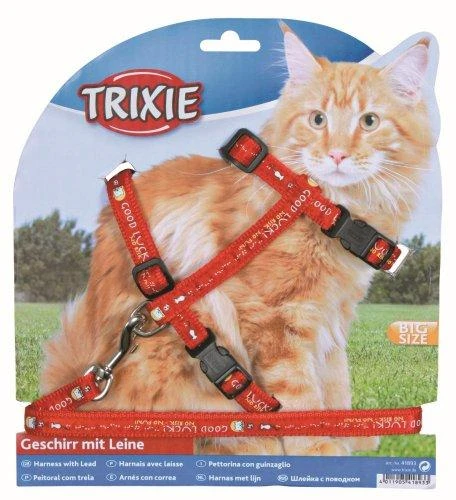 Trixie Komplektas katei nailoninis su petnešom,XL,34-57 cm/13mm, 1,20m