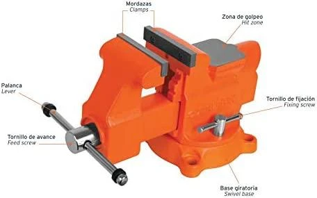 Šaltkalvio spaustuvai, HEAVY DUTY 100mm 11,4kg. 360° pasukamas. Truper®