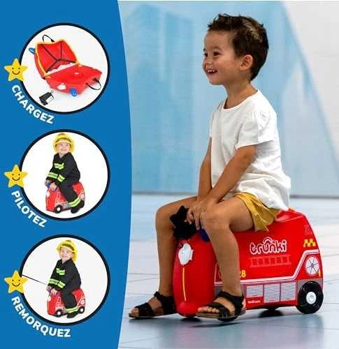 Trunki kelioninis lagaminas su ratukais vaikams | Gaisrinis automobilis Frank