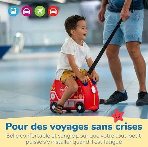 Trunki kelioninis lagaminas su ratukais vaikams | Gaisrinis automobilis Frank