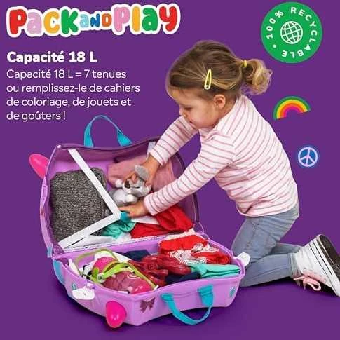 Trunki kelioninis lagaminas su ratukais vaikams | Kačiukas Cassie