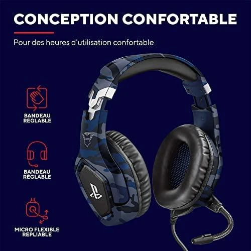 Žaidimų ausinės Trust GXT 488 Forze-B PS4 oficialus licencijuotas produktas, Mėlynos, 23532