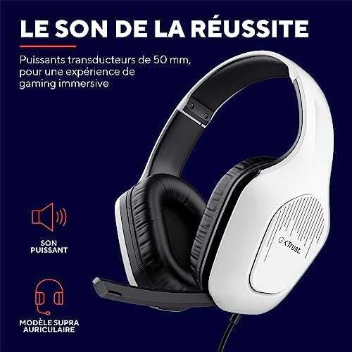 Trust GXT 415W Zirox laidinės ausinės (Baltos)