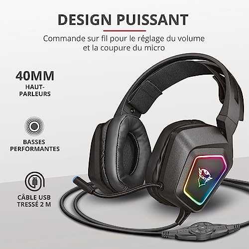 Žaidimų ausinės Trust GXT 450 Blizz RGB 7.1 Surround, 23191