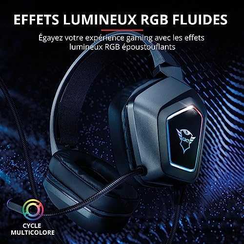 Žaidimų ausinės Trust GXT 450 Blizz RGB 7.1 Surround, 23191