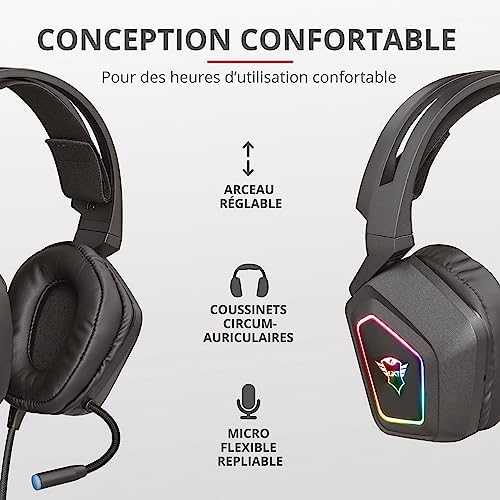 Žaidimų ausinės Trust GXT 450 Blizz RGB 7.1 Surround, 23191
