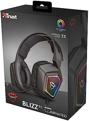 Žaidimų ausinės Trust GXT 450 Blizz RGB 7.1 Surround, 23191