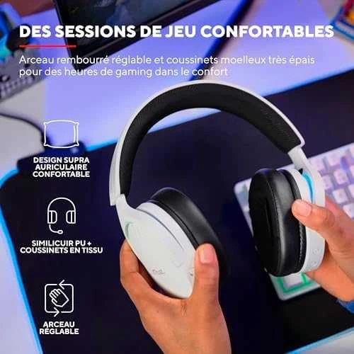 Trust GXT 491W FAYZO Ausinės su laidu & Belaidės su lankeliu ant galvos Gaming USB Type-C Bluetooth Juodas, Baltas