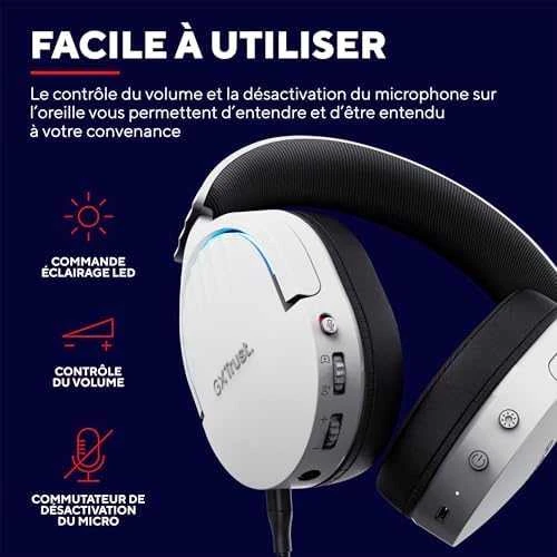 Trust GXT 491W FAYZO Ausinės su laidu & Belaidės su lankeliu ant galvos Gaming USB Type-C Bluetooth Juodas, Baltas