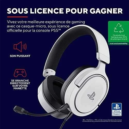 Trust GXT498W FORTA Baltos laidinės ausinės PS5