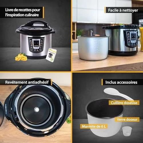 Daugiafunkcinis puodas First 1000W electric pressure cooker 6L
