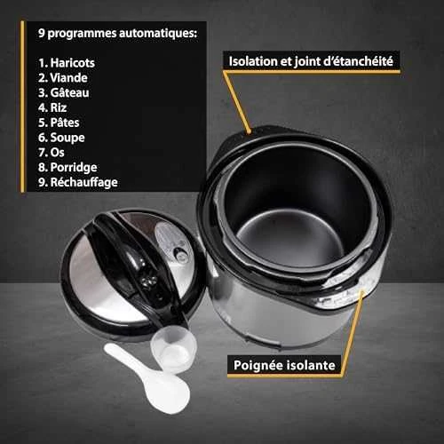 Daugiafunkcinis puodas First 1000W electric pressure cooker 6L