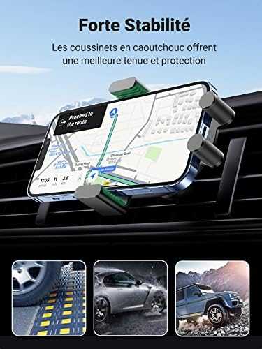 Automobilinis laikiklis-įkroviklis Ugreen CD256 15W juodas