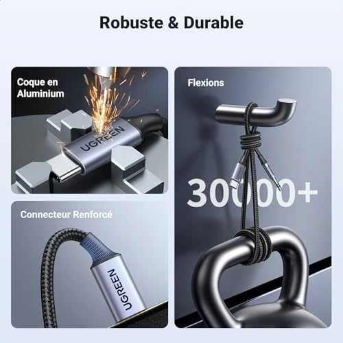UGREEN CM450 USB-C - AUX 3.5mm laidas 1m juodas