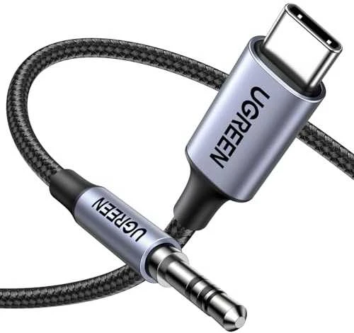 UGREEN CM450 USB-C - AUX 3.5mm laidas 1m juodas