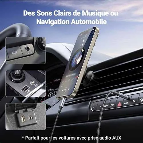 UGREEN CM450 USB-C - AUX 3.5mm laidas 1m juodas