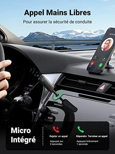 UGREEN CM403 AUX siųstuvas / imtuvas, Bluetooth 5.0 (juodas)