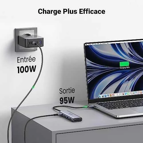 Ugreen daugiafunkcinis C tipo USB šakotuvas - 2x USB 3.2 Gen 1 / HDMI 4K 60Hz / SD ir TF kortelių skaitytuvas / C tipo USB PD 100W pilkos spalvos (60384 CM511)